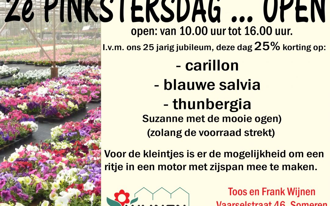 2e Pinksterdag geopend met diverse aanbiedingen